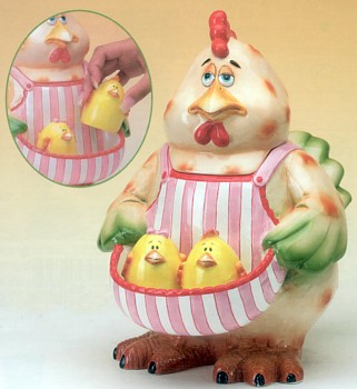 ROOSTER KOOKY COOKIE JAR WITH REMOVABLE SALT AND PEPPER SHAKERS