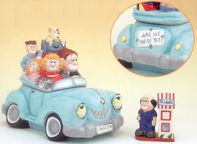 VACATION COOKIE JAR WITH SALT AND PEPPER SHAKERS