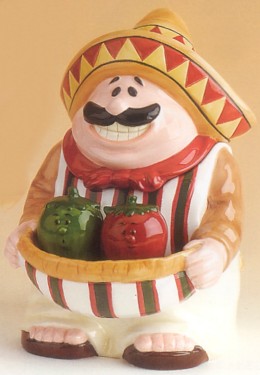 MEXICAN MAN COOKIE JAR WITH SALT AND PEPPER SHAKERS