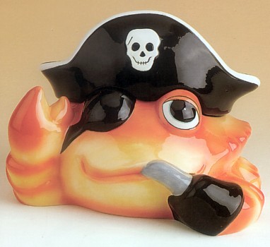 CRAB PIRATE COOKIE JAR