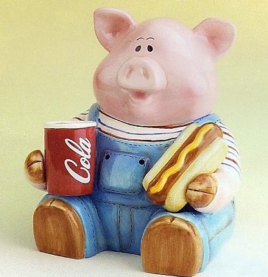 PIG COOKIE JAR WITH REMOVABLE SALT AND PEPPER SHAKERS