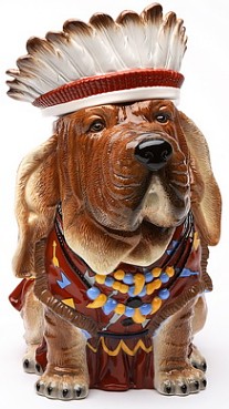 INDIAN CHIEF DOG COOKIE JAR