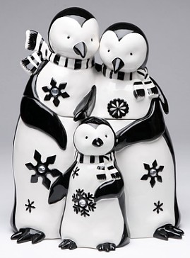 PENGUIN FAMILY COOKIE JAR