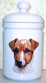 JACK RUSSELL TERRIER SCULPTED COOKIE JAR AND CANISTER