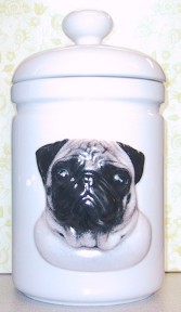 PUG SCULPTED COOKIE JAR AND CANISTER