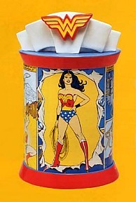 WONDER WOMAN LIMITED EDITION CERAMIC AND TIN CONTAINER/COOKIE JAR