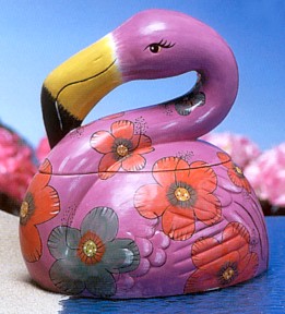PINK FLAMINGO COOKIE JAR