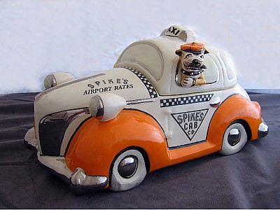 SPIKE'S TAXI CAB COMPANY COOKIE JAR BY HENRY CAVANAGH