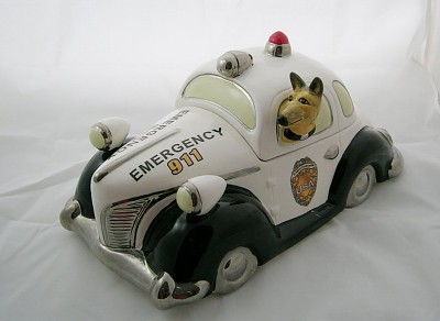 POLICE CAR 911 COOKIE JAR BY HENRY CAVANAGH