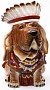 INDIAN CHIEF DOG COOKIE JAR