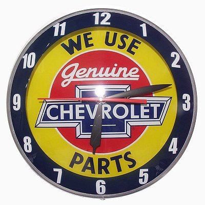 CHEVROLET DOUBLE BUBBLE WALL CLOCK BY AMERICAN RETRO