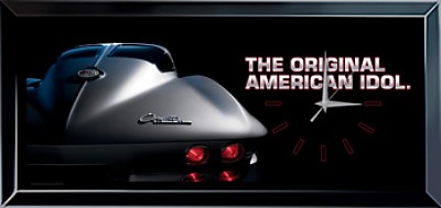 CORVETTE STINGRAY AMERICAN IDOL WALL CLOCK