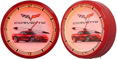 Corvette C6 Red Neon Wall Clock