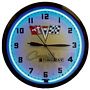 Corvette Stingray Model Years Neon Wall Clock