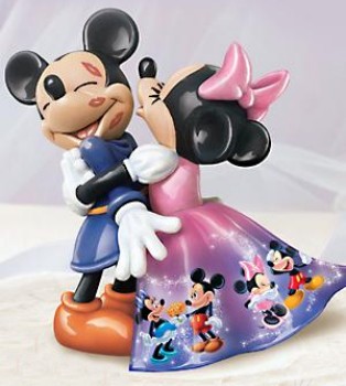 LOVE AND LAUGHTER DISNEY MICKEY AND MINNIE MOUSE PORCELAIN BELL