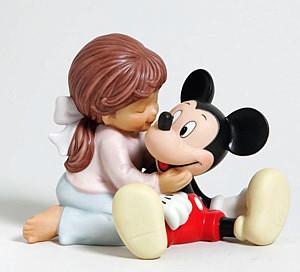 DISNEY AND ME - MICKEY AND GIRL HUGGING FIGURINE