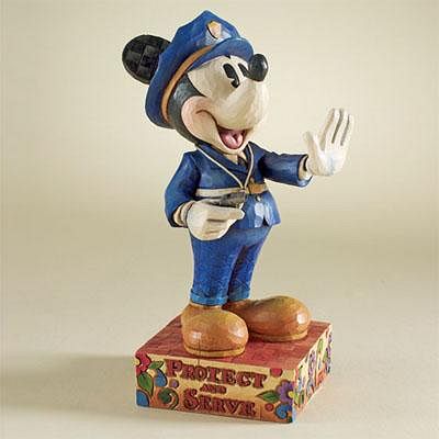 DISNEY TRADITIONS MICKEY MOUSE PROTECT AND SERVE POLICEMAN FIGURINE BY JIM SHORE