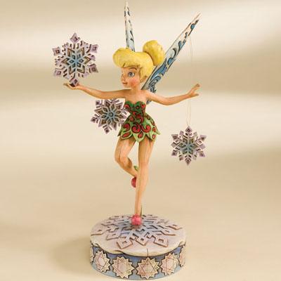 DISNEY TRADITIONS TINKER BELL WITH SNOWFLAKES WINTER WONDERLAND FIGURINE BY JIM SHORE