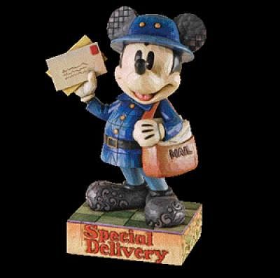 DISNEY TRADITIONS MICKEY MOUSE SPECIAL DELIVERY MAILMAN FIGURINE BY JIM SHORE