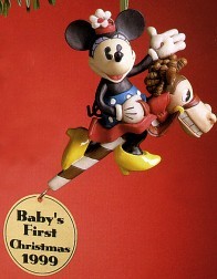 MINNIE MOUSE BABY'S FIRST CHRISTMAS 1999 HOLIDAY ORNAMENT