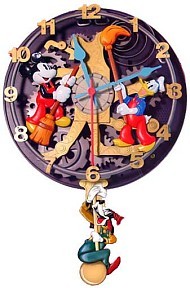 DISNEY CLOCK CLEANERS ANIMATED TALKING WALL CLOCK