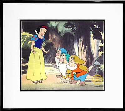 SNOW WHITE AND 3 DWARFS FRAMED LIMITED EDITION WALT DISNEY SERICEL
