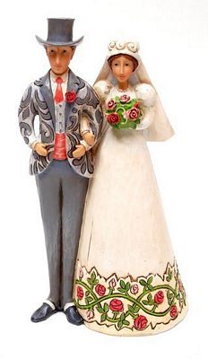 JIM SHORE HEARTWOOD CREEK CAKE TOPPER BRIDE AND GROOM