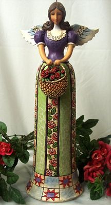 Jim Shore Heartwood Creek Angel Basket Of Beauties Figurine