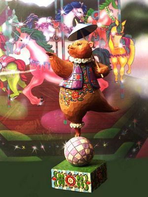 Jim Shore Heartwood Creek Bear Ball And Parasol Figurine
