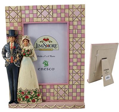 JIM SHORE HEARTWOOD CREEK BRIDE AND GROOM PICTURE FRAME