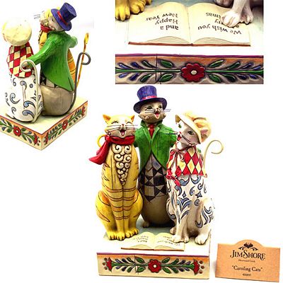 Jim Shore Heartwood Creek Three Cats Caroling