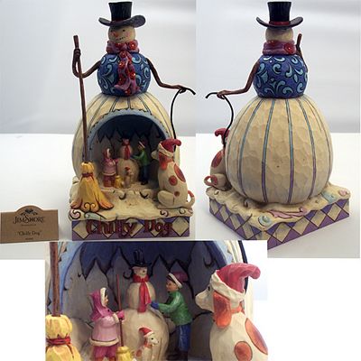 Jim Shore Heartwood Creek Chilly Dog Snowman Diorama Figurine