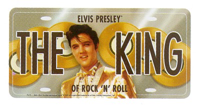 ELVIS PRESLEY KING OF ROCK N' ROLL LICENSE PLATE