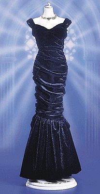 PRINCESS DIANA MIDNIGHT BLUE VELVET GOWN ENSEMBLE BY THE FRANKLIN MINT