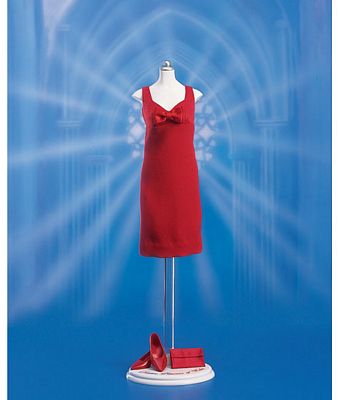 PRINCESS DIANA HIGH FASHION RED DRESS WITH BOW ENSEMBLE BY THE FRANKLIN MINT