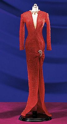 MARILYN MONROE RED EVENING GOWN - GENTLEMEN PREFER BLONDES BY THE FRANKLIN MINT