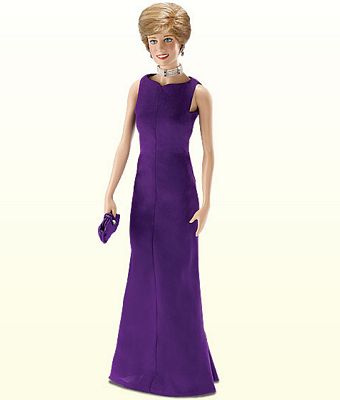 DIANA THE PEOPLE'S PRINCESS VINYL DOLL WEARING PURPLE GOWN BY THE FRANKLIN MINT