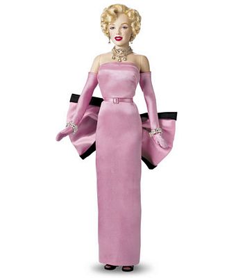 MARILYN MONROE VINYL PORTRAIT DRESS UP DOLL IN PINK BY THE FRANKLIN MINT