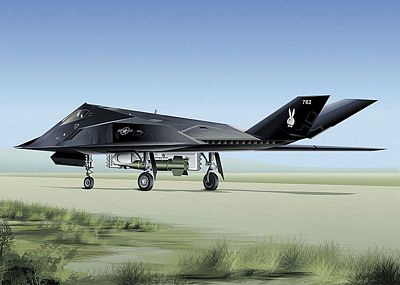 F-117 NIGHTHAWK BLACK BUNNY DIE-CAST METAL MODEL AIRCRAFT