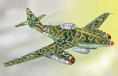 MESSERSCHMITT ME 262A RED B DIE-CAST METAL SCALE MODEL - ARMOUR COLLECTION BY THE FRANKLIN MINT