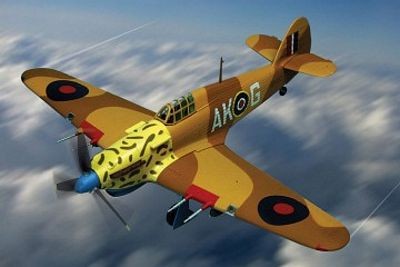 HURRICANE MK IIC 615 SQUADRON DIE-CAST METAL SCALE MODEL - ARMOUR COLLECTION BY THE FRANKLIN MINT