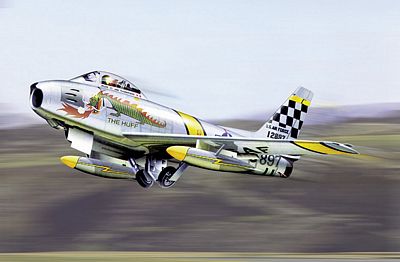 F-86F-1-NA SABRE THE HUFF DIE-CAST METAL SCALE MODEL - ARMOUR COLLECTION BY THE FRANKLIN MINT