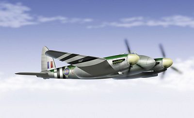 FB VI/MK XVIII MOSQUITO SUBMARINE KILLER DIE-CAST METAL SCALE MODEL - ARMOUR COLLECTION BY THE FRANKLIN MINT