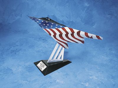 F-117 NIGHTHAWK PATRIOTIC FIGHTER LE 3,500 DIE-CAST METAL SCALE MODEL - ARMOUR COLLECTION BY THE FRANKLIN MINT