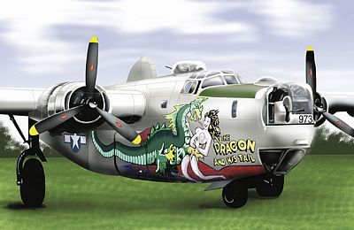 B-24J LIBERATOR THE DRAGON & HIS TAIL DIE-CAST METAL SCALE MODEL - ARMOUR COLLECTION BY THE FRANKLIN MINT