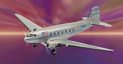 DC3 COMMERCIAL AIRCRAFT PAN AMERICAN AIRWAYS DIE-CAST METAL SCALE MODEL - ARMOUR COLLECTION BY THE FRANKLIN MINT