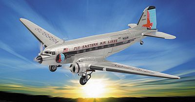 DC3 COMMERCIAL AIRCRAFT EASTERN GREAT SILVER FLEET DIE-CAST METAL SCALE MODEL - ARMOUR COLLECTION BY THE FRANKLIN MINT
