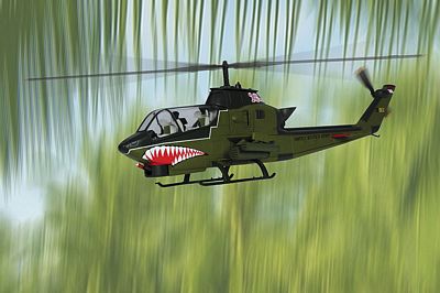 AH-1G COBRA F TROOP DIE-CAST METAL SCALE MODEL - ARMOUR COLLECTION BY THE FRANKLIN MINT