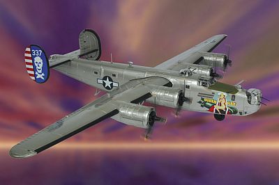 B-24J LIBERATOR USAAF QUEEN MAE DIE-CAST METAL SCALE MODEL - ARMOUR COLLECTION BY THE FRANKLIN MINT