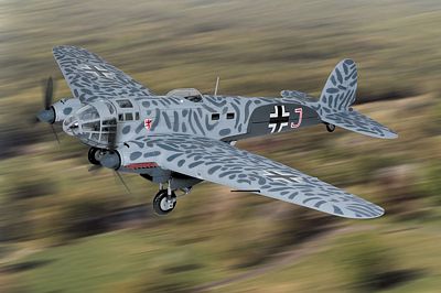 HEINKEL HE 111 LUFTWAFFE KG 55 GREIF DIE-CAST METAL SCALE MODEL AIRCRAFT ARMOUR COLLECTION BY THE FRANKLIN MINT